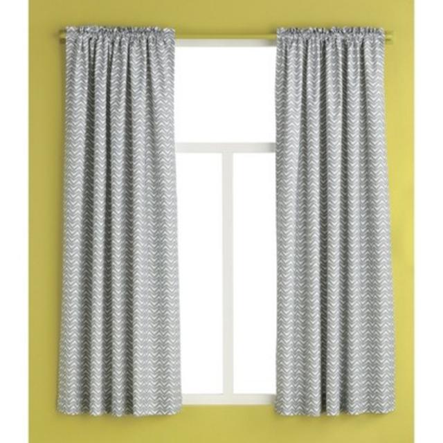 Curtain Panel RE 42x63 Gray Print