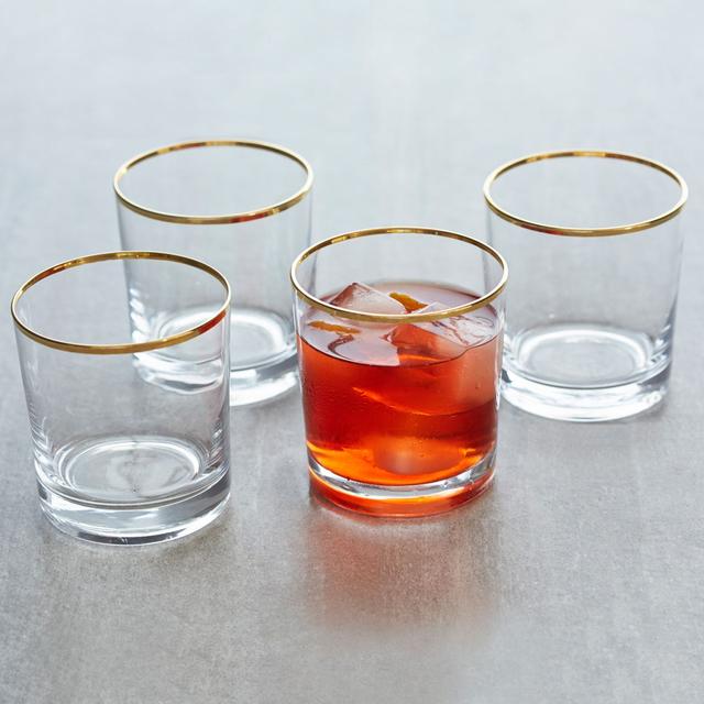 Sur La Table Gold-Rim DOF Glasses, Set of 4