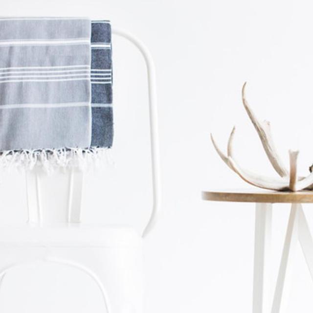 Basic Turkish Towel (grey & white)