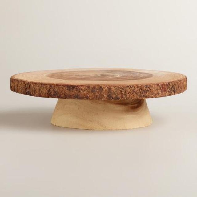 Wood Bark Pedestal Stand