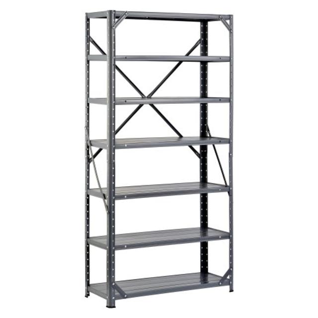 Edsal HC30127 Steel 7-Shelf Shelving Unit, 750 lb Capacity, 30" Width x 60" Height x 12" Depth