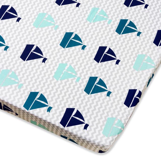 Wendy Bellissimo™ Mix & Match Sailboat Fitted Crib Sheet in Grey/Teal