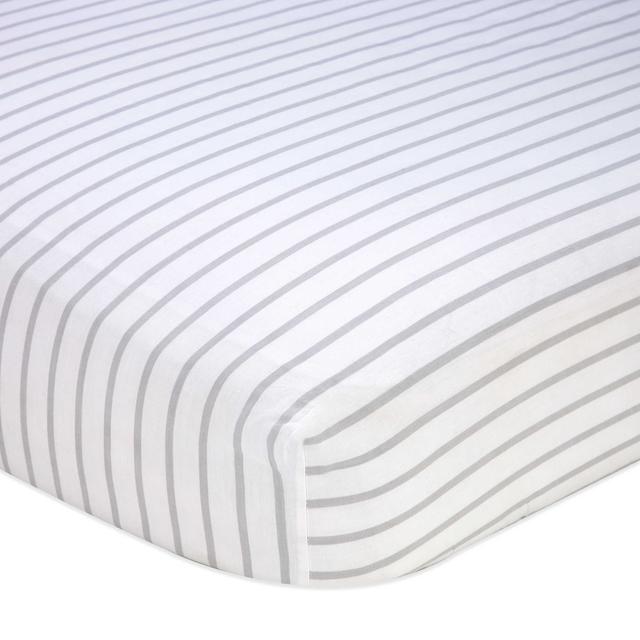 Nautica Kids® Mix & Match Striped Fitted Crib Sheet in Grey/White
