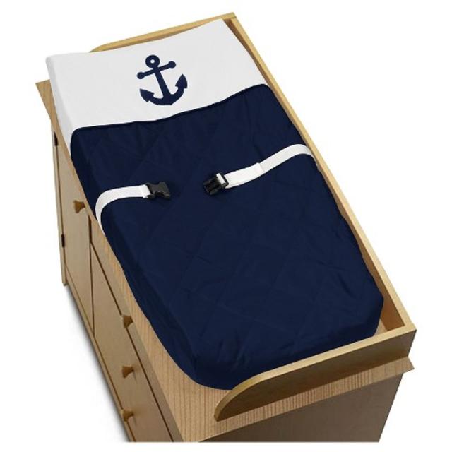 Sweet Jojo Designs Anchors Away Changing Pad Cover - Blue