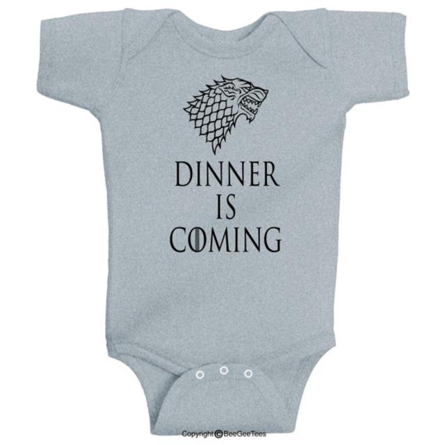 Dinner Is Coming Game of Thrones Gray Onesie