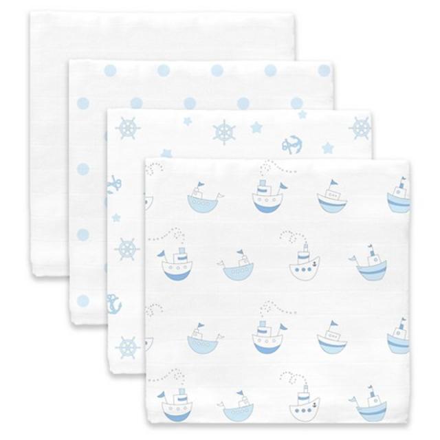 SwaddleDesigns® 4pk Muslin Swaddle Blankets - Ships Ahoy