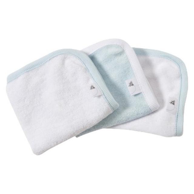 Burt's Bees Baby™ Organic 3 Pack Washcloth Set - Sky Blue/White