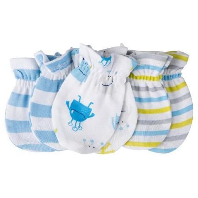 Gerber® Baby Boys' Stripe 3-Pack Mittens - Blue : Target
