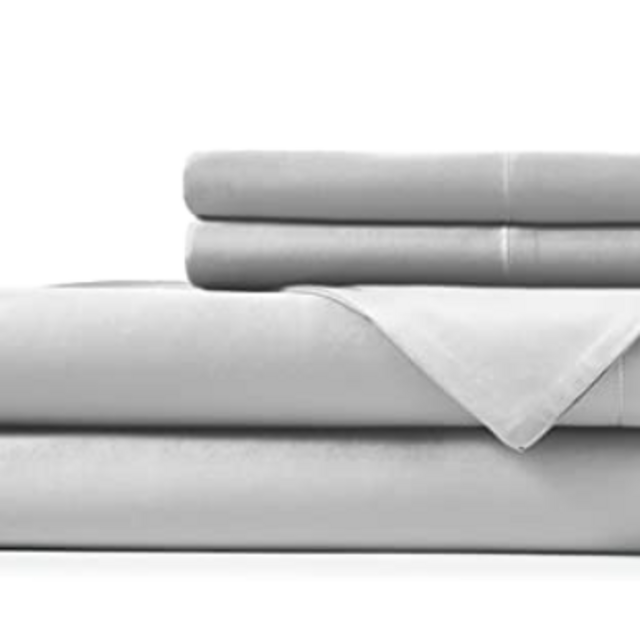 Hotel Sheets Direct 100% Bamboo Sheets - Queen Size Sheet and Pillowcase Set - Cooling, 4-Piece Bedding Sets - Light Grey