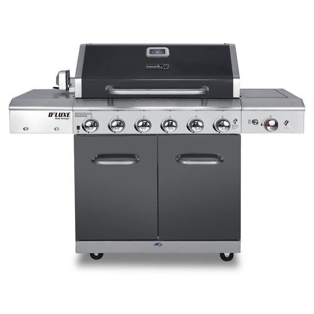 Nexgrill Deluxe 6 Burner Propane Grill in Slate with Ceramic Side Burner