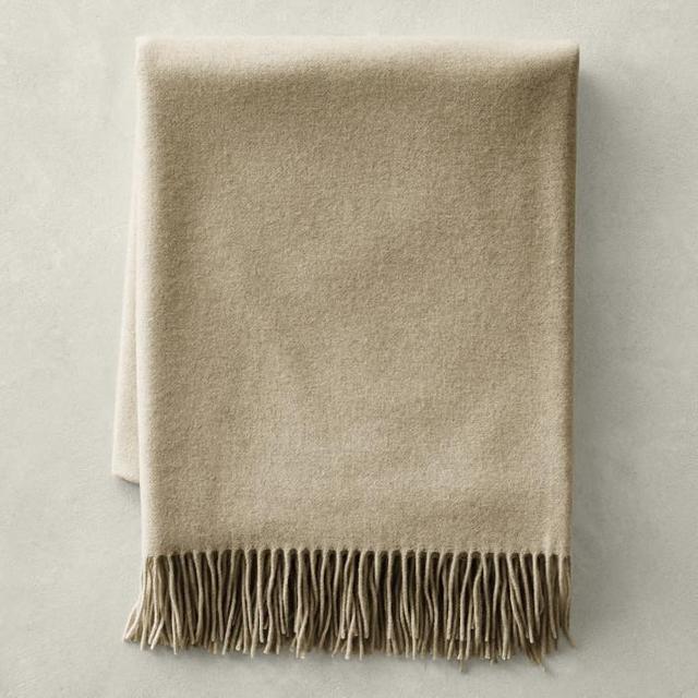 Solid Cashmere Throw, 50" X 65" in Oatmeal