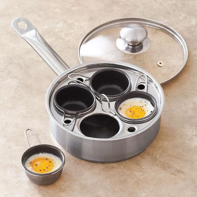 Demeyere® Stainless Egg Poaching Pan, 4 cup