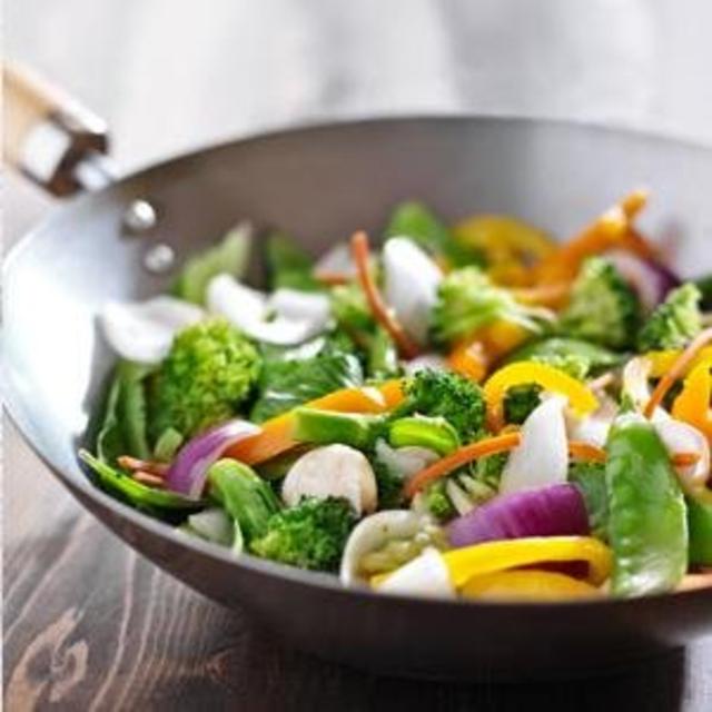 Helen Chen's Asian Kitchen 14-inch Carbon Steel Flat Bottom Lidded Wok Stir Fry Pan Set