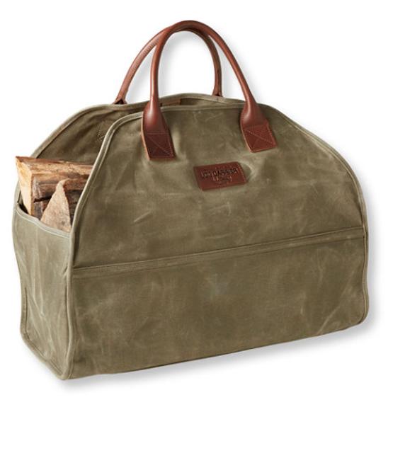 LL Bean Waxed-Canvas Log Carrier