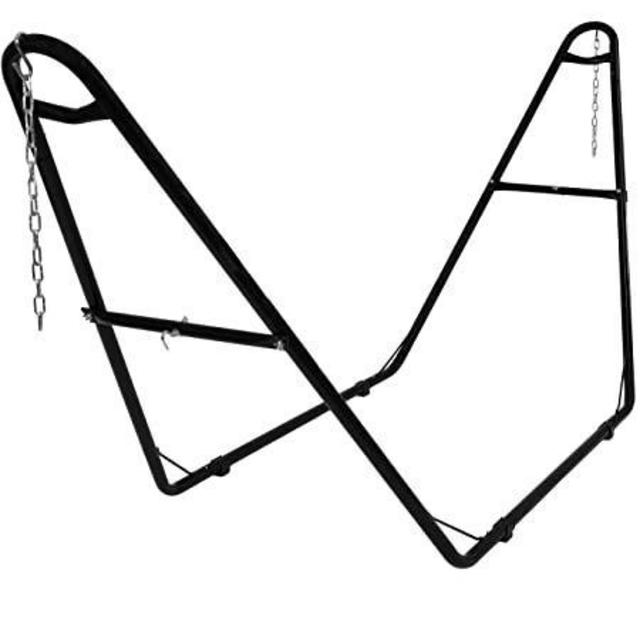 Sunnydaze 550-Pound Capacity Universal Multi-Use Heavy-Duty Steel Hammock Stand, 2 Person, Fits Hammocks 9 to 14 Feet Long, Black