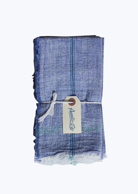 6 Blue Khadi Napkin Set