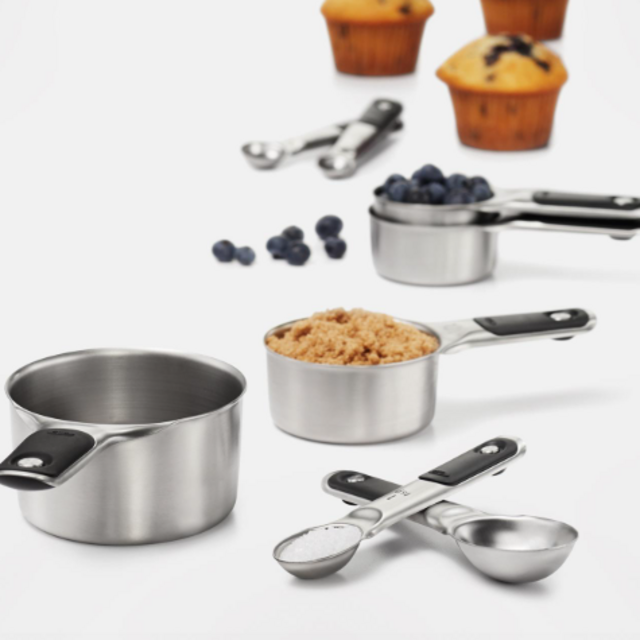 Good Grips 8-Piece Stainless Steel Measuring Cups And Spoons Set