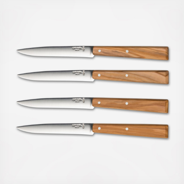 Opinel Olivewood Bon Appetit Steak Knife, Set of 4