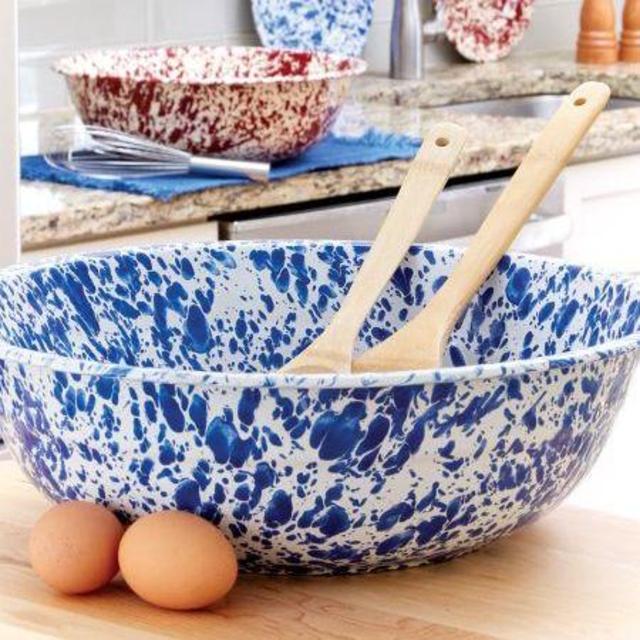 Splatterware Large Enamel Bowl