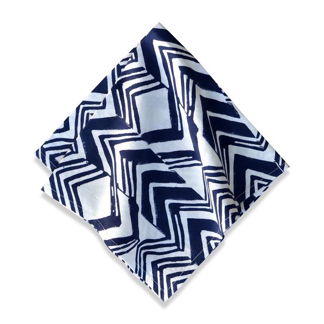 Chevron Zag Napkins, Indigo, Set of 4