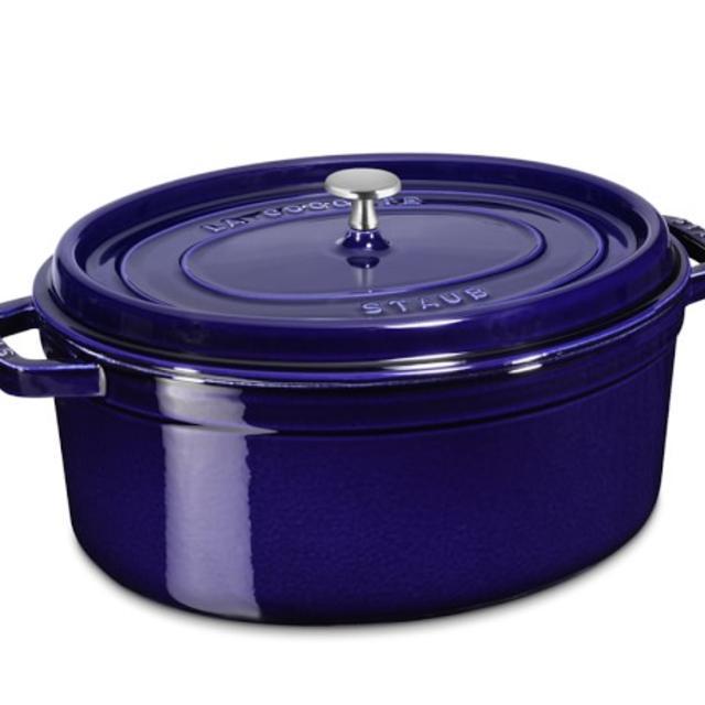 Staub Cast-Iron Oval Cocotte, 7-Qt., Sapphire Blue