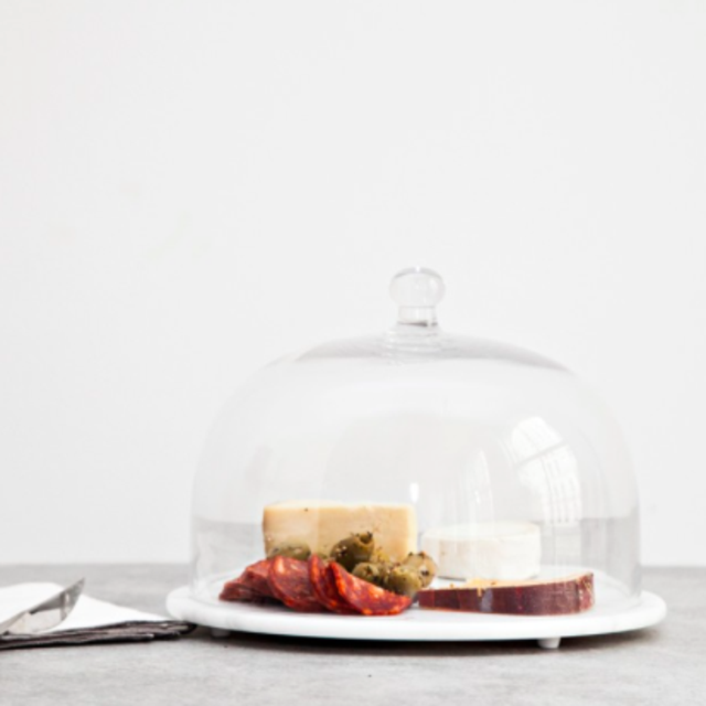 Round Platter w/Dome - Godinger Marble Serveware Collection