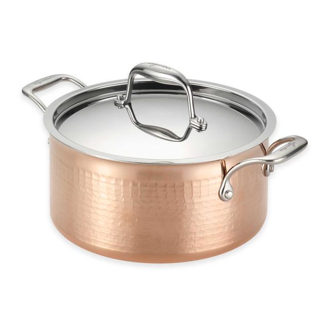 Lagostina Martellata Tri-Ply Copper 5 qt. Covered Stewpot