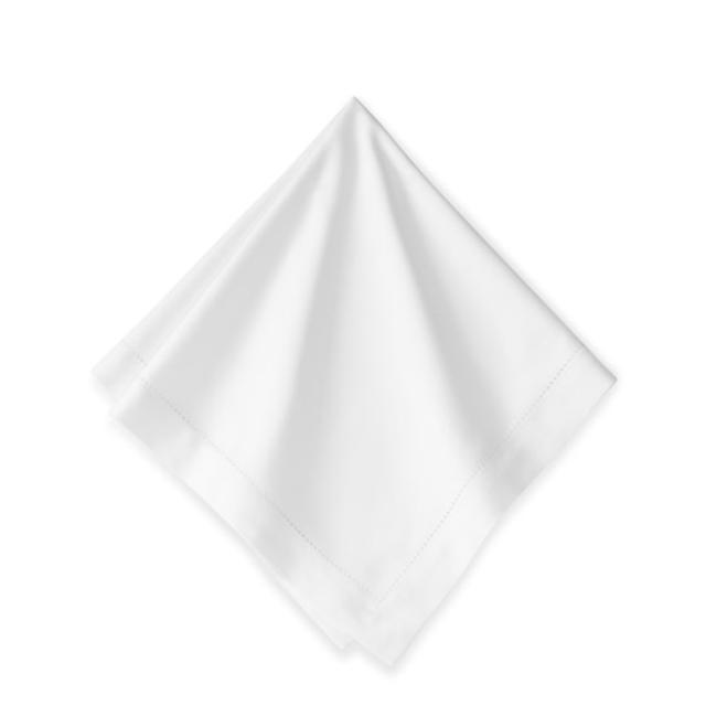 Hotel Hemstitched Dinner Napkins, Set of 12, White
