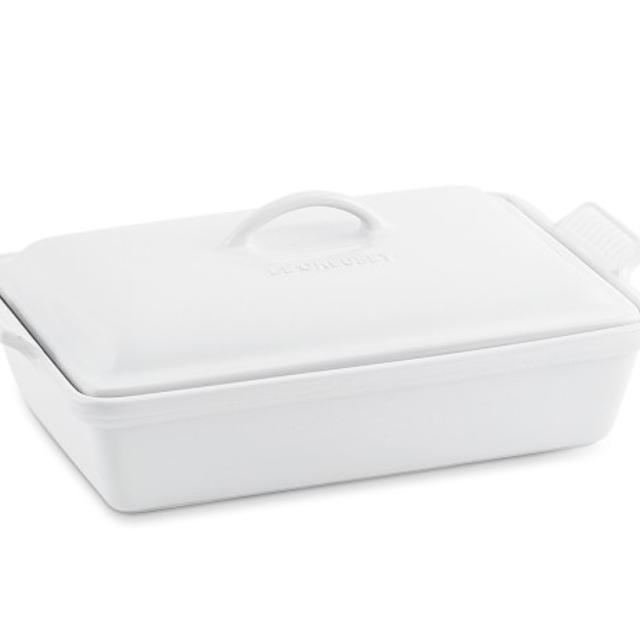 Le Creuset Heritage Stoneware Rectangular Covered Casserole, White