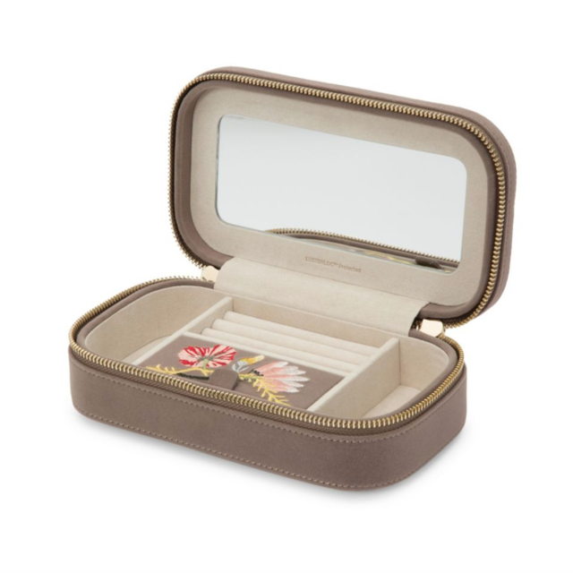 Zoe Embroidered Travel Jewelry Case