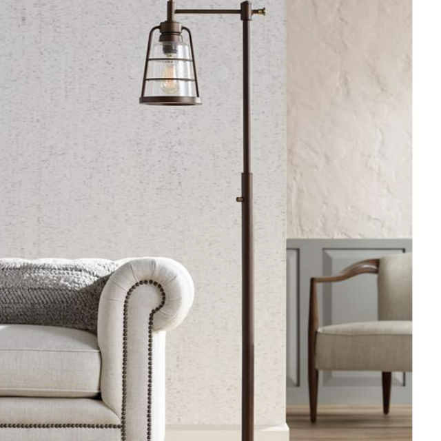 Averill Park Industrial Downbridge Bronze Floor Lamp