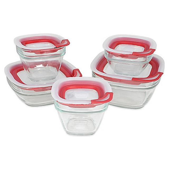 Rubbermaid® 10-Piece Glass Food Storage Container Set with Easy-Find Lid