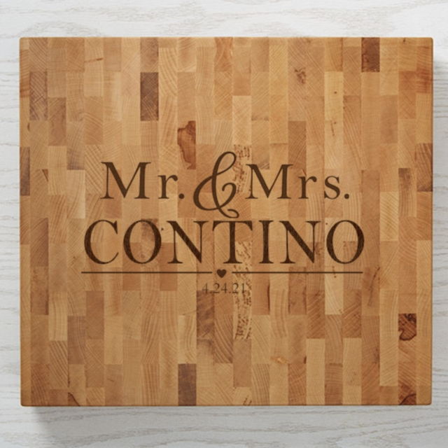 The Wedding Couple Personalized Butcher Block Cutting Board