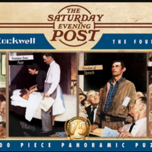 Saturday Evening Post Norman Rockwell: The Four Freedoms - 1000pc Panoramic Jigsaw Puzzle by Masterpieces