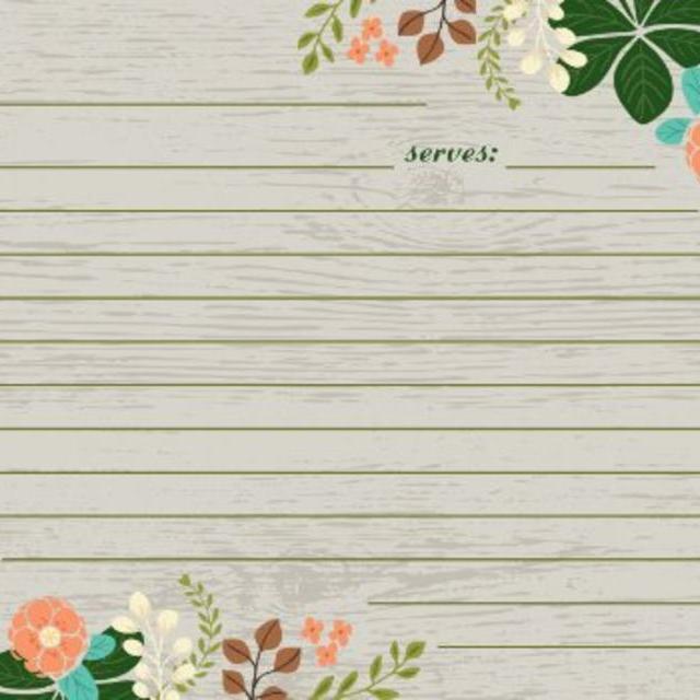 Meadowsweet Kitchens Vintage Flowers Recipe Card Set, Gray/Green/Brown