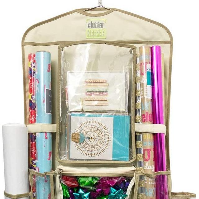 Clutter Keeper Deluxe Hanging Gift Wrap Storage Organizer