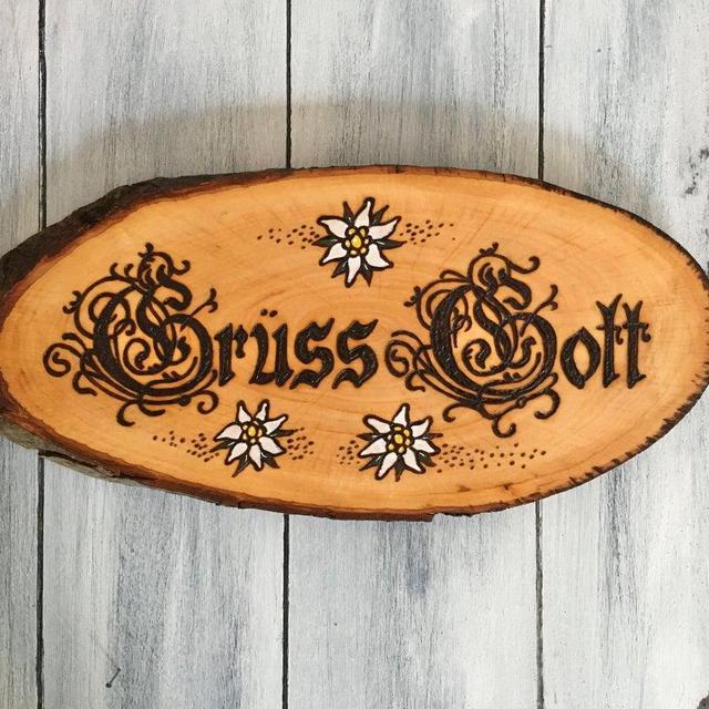 German Welcome Sign, German Gifts, Gruss Got, German Wall Decor, German Wedding Gift, Willkommen Sign, Bavarian Decorations, Gruss Gott