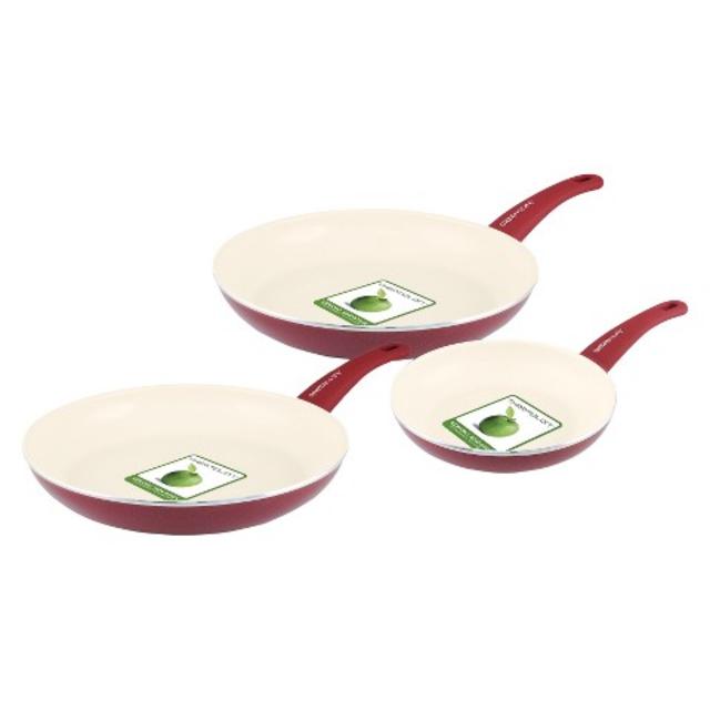 GreenLife 3 Piece Ceramic Skillet Fry Pan Set