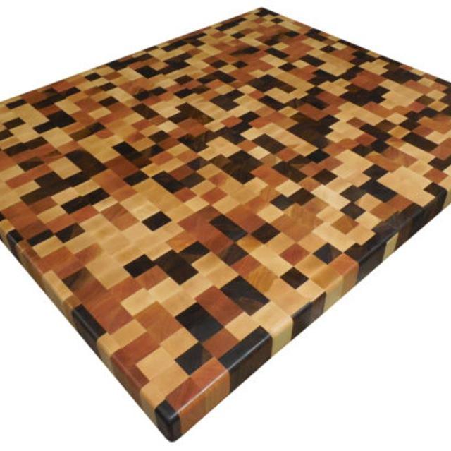 End-grain hardwood butcher block
