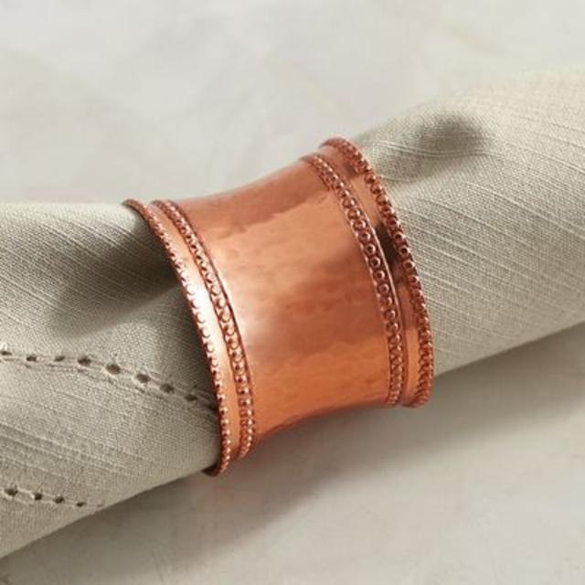 Copper Hammered Napkin Ring