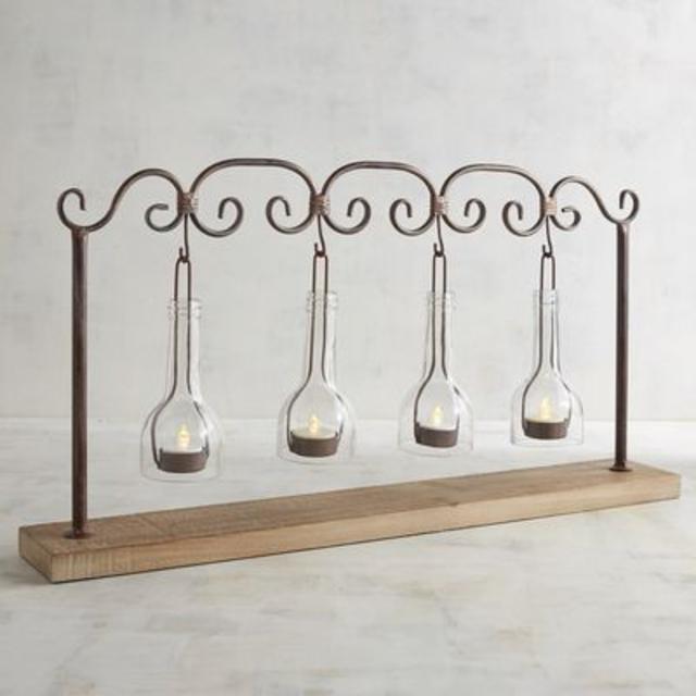 Rustic Bottles Tealight Candle Holder