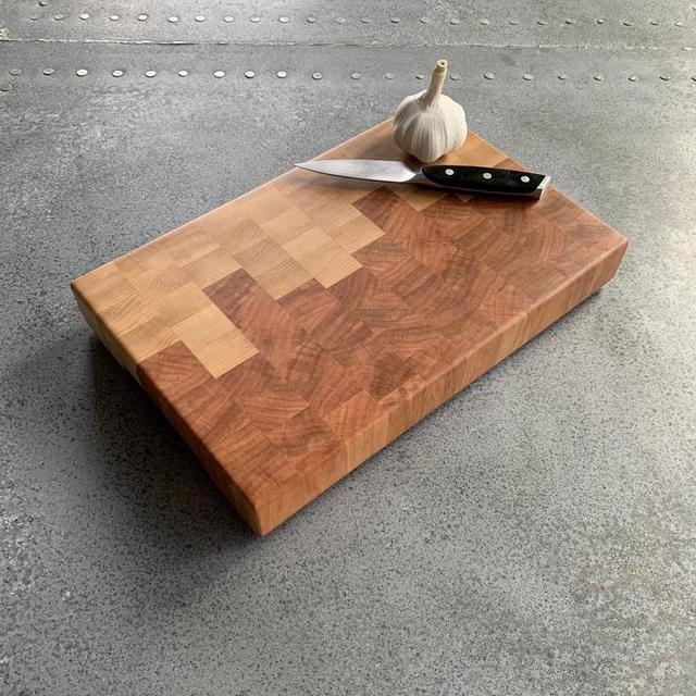 Cherry + Maple Wooden Butcher Block with Stand