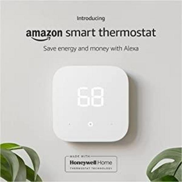 Amazon Smart Thermostat – ENERGY STAR certified, DIY install, Works with Alexa – C-wire required