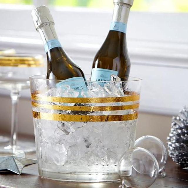 Grace Gold Stripe Glass Ice Bucket