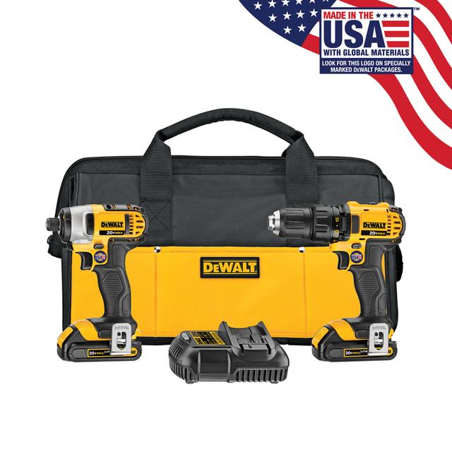 DEWALT 2-Tool 20-Volt Max Lithium Ion (Li-ion) Brushed Motor Cordless Combo Kit with Soft Case