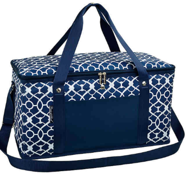 (Bed Bath and Beyond) Picnic at Ascot Trellis Collection 72-Can Folding Cooler in Blue
