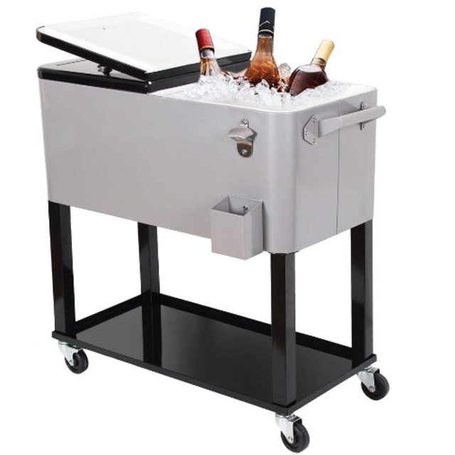 (Amazon) UPHA 80 Quart Rolling Outdoor Patio Cooler Cart