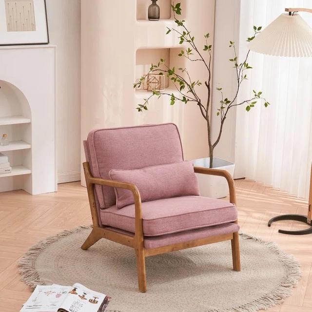 Newtowne Upholstered Armchair Pink Linen Blend