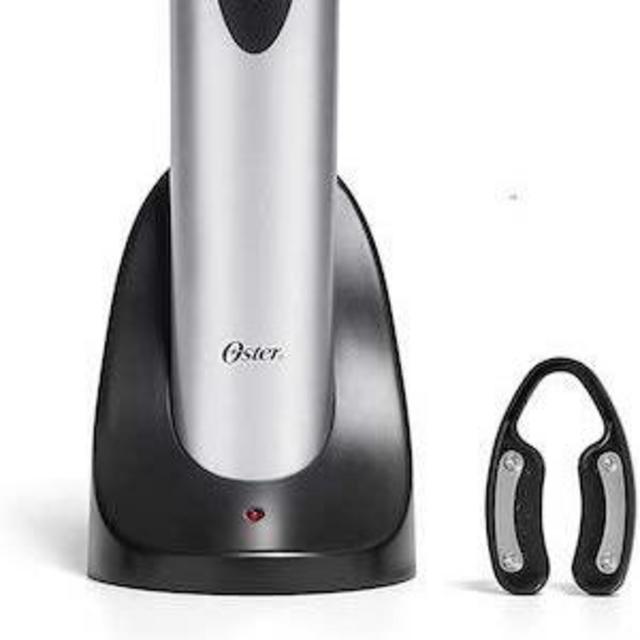 Oster Cordless Electric Wine Bottle Opener with Foil Cutter, FFP - FPSTBW8207-S-AMZ, Silver, One