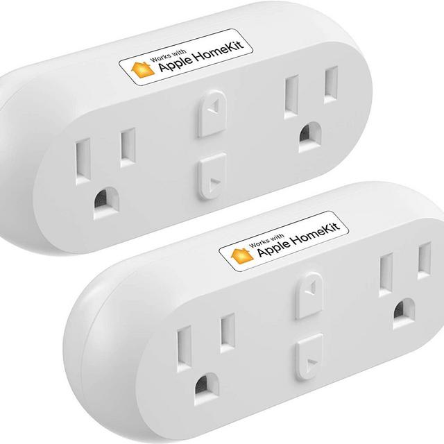 Meross Smart Plug Dual Wi-Fi Outlet Plug 2 in 1, Support Apple HomeKit, Siri, Alexa, Echo, Google Assistant and SmartThings, Voice & Remote Control, Timer, No Hub Required, 2Pack